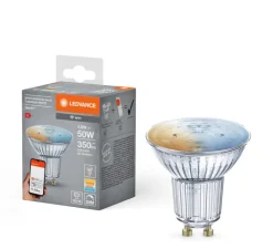 Ampoule*Ledvance Ampoule LED, GU10, Smart Wifi Spot, , dim, 4,9W, 2700-6500K, 350 lm, Ø5cm, H5,5cm - transparent
