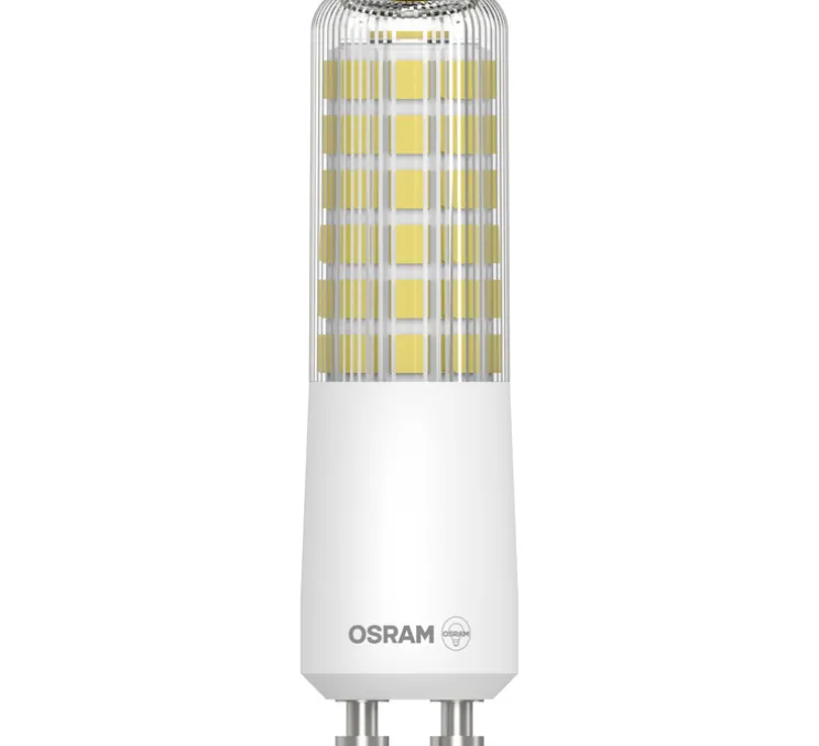 Ampoule LED, GU10, T Slim 60 320°, transparent, dim, 7W, 2700K, 806 lm, Ø2cm, H8,2cm - Osram
