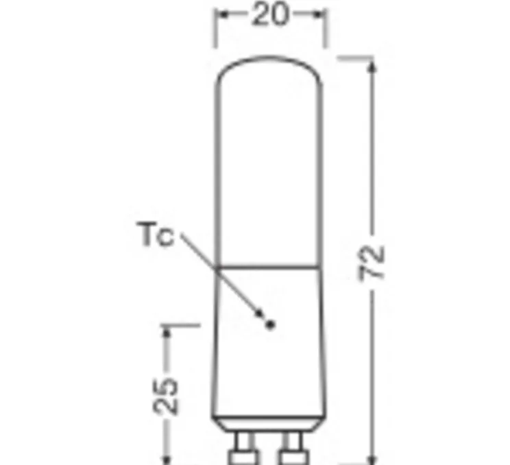 Ampoule LED, GU10, T Slim 60 320°, transparent, dim, 7W, 2700K, 806 lm, Ø2cm, H8,2cm - Osram