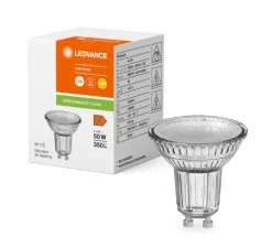 Ampoule LED, GU10,PAR16 50 36°, Transparent, 3000K, 350 lm, Ø5cm, H5,4cm - Ledvance