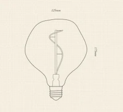 Ampoule*Tala Ampoule LED, Voronoi I, E27, 2W, Dim, Filament, Teinté, , IP54, Ø12,5cm, H17,5cm - transparent