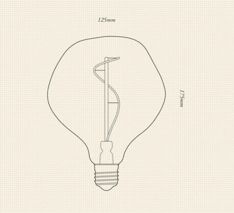 Ampoule*Tala Ampoule LED, Voronoi I, E27, 2W, Dim, Filament, Teinté, , IP54, Ø12,5cm, H17,5cm - transparent