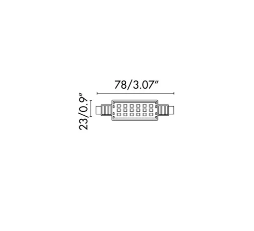 Ampoule R7S, LED, Ø2,3cm, L7,8cm, 2700K, 600lm