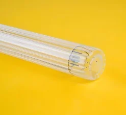 Ampoule tubulaire, Crystal s14d, verre transparent strié, LED, 4,8W, 2200K, 350 lm, L50cm - Zangra
