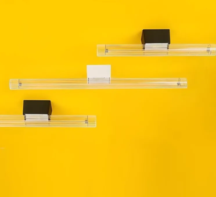 Ampoule tubulaire, Crystal s14d, verre transparent strié, LED, 4,8W, 2200K, 350 lm, L50cm - Zangra