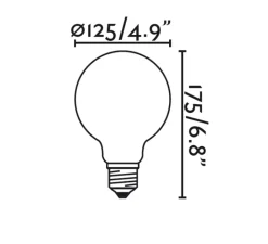 Ampoule*Faro Ampoules LED, 4W 2700K 470Lm, Globo filament, Ø12,5cm - argent