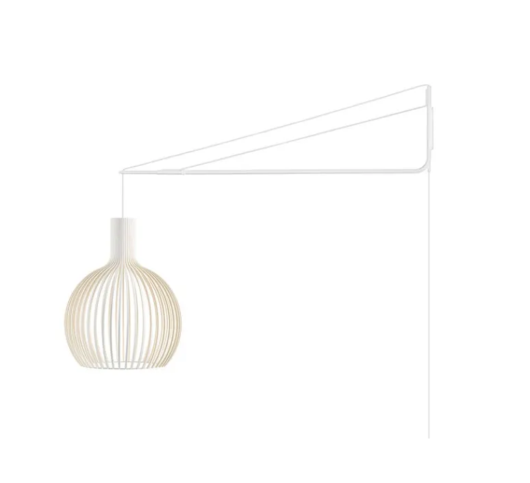 Applique*Secto Design Applique à bras, Varsi, L130 à 230cm, Octo, , Ø54cm, H68cm - Blanc