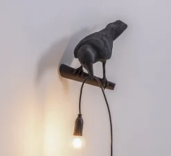 Enfants|Applique*Seletti Applique, Bird Lamp Looking Left Indoor, , L32,8cm, H14,5cm - noir