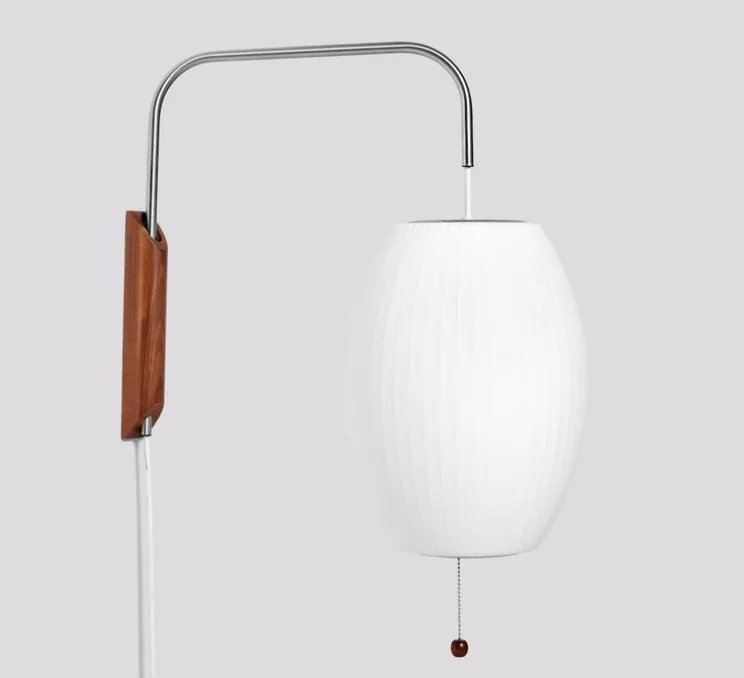 Applique, Bubble Cigar, Blanc, noyer, interrupteur, L80cm, H32cm - Hay