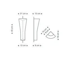 Applique*Secto Design Applique d'angle, Secto 4237 Small , , sans câble, Ø21cm, H45cm - Noyer