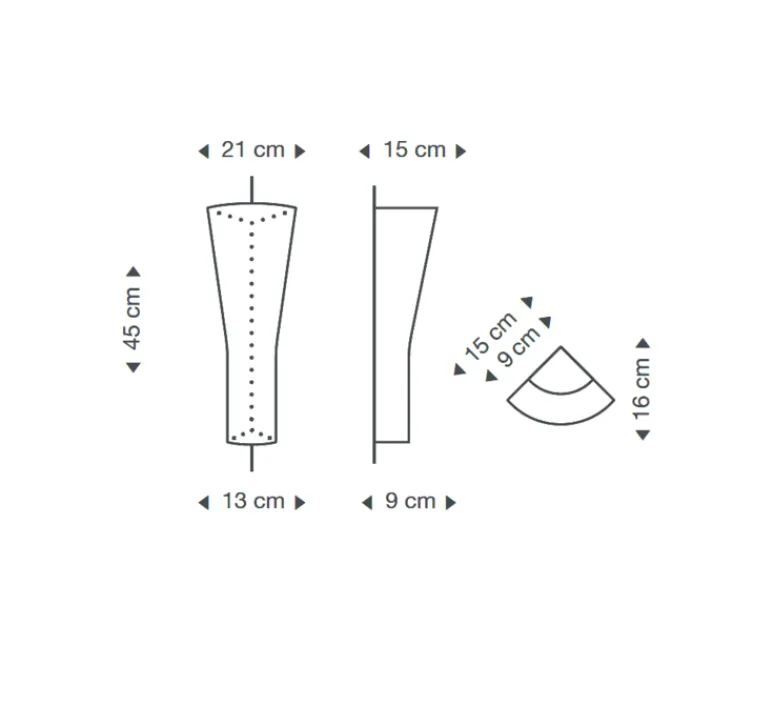 Applique*Secto Design Applique d'angle, Secto 4237 Small , , sans câble, Ø21cm, H45cm - Noyer