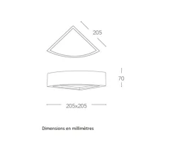 Applique*Nedgis Applique d'angle, Vertbois, plâtre, prêt à peindre Muriel, , Ø20,5cm, H7cm - blanc