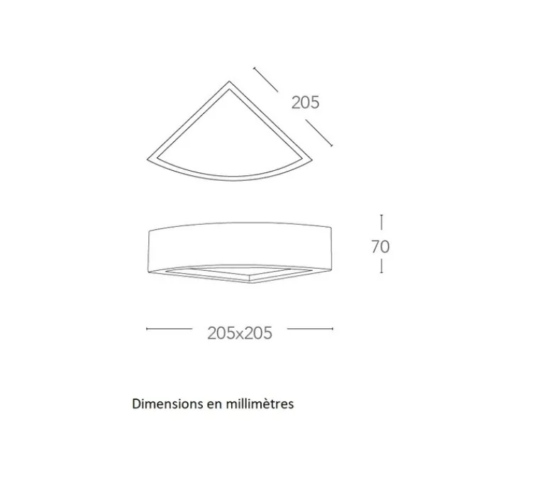 Applique*Nedgis Applique d'angle, Vertbois, plâtre, prêt à peindre Muriel, , Ø20,5cm, H7cm - blanc