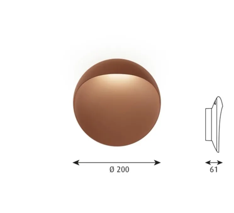 Applique de jardin, Flindt, corten, IP65, dim, LED, 3000K, 300lm, L20cm, H20cm - Louis Poulsen