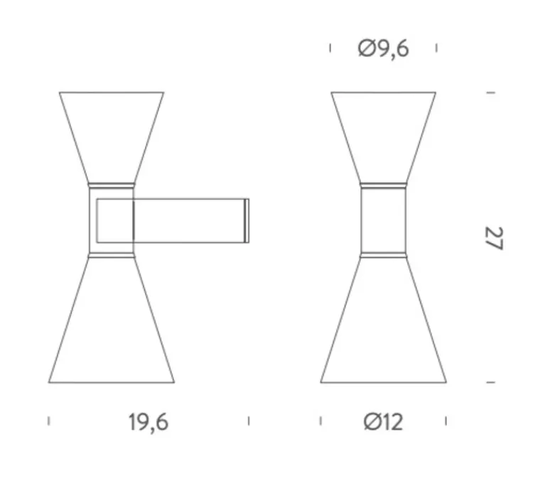 Applique*Nemo Lighting Applique, De Marseille Mini, réédition Le Corbusier, , L12cm, H27cm - blanc chaux
