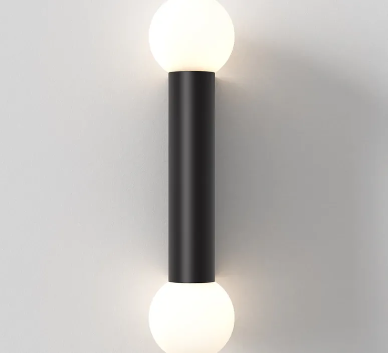 Applique*Astro Applique de salle de bain, Ortona Twin, , IP44, L9cm, H38,5cm - noir