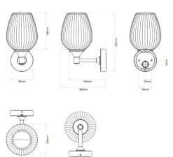 Applique*Astro Applique de salle de bain, Liberty, , IP44, L12,4cm, H23,5cm - chrome poli