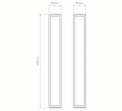 Applique*Astro Applique de salle de bain, Mashiko Wall 600, , IP44, LED, 3000K, 899 lm, Ø8cm, H60cm - bronze