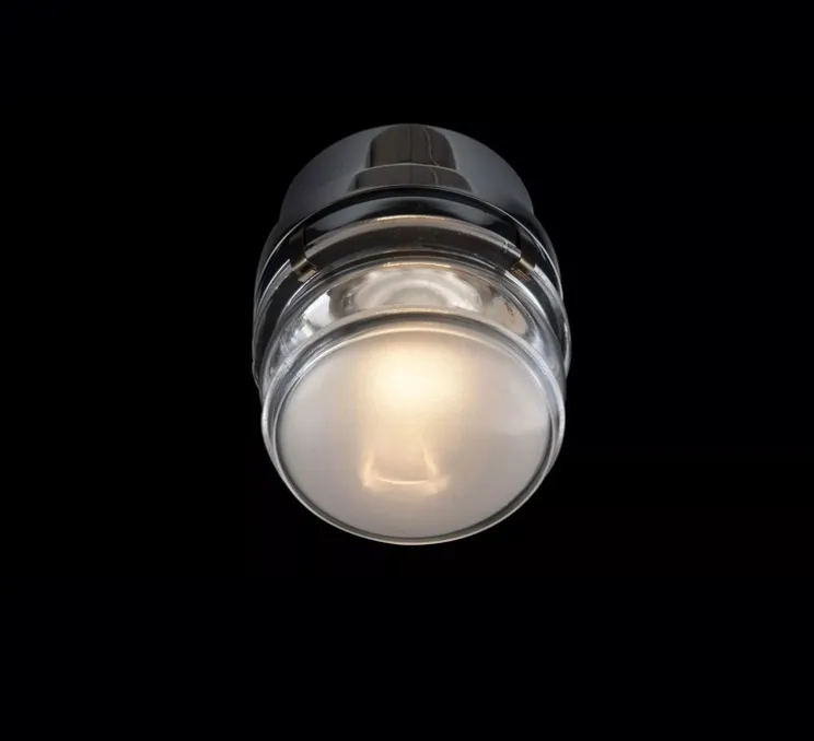 Applique de salle de bain, Fresnel, IP44, chrome, Ø12cm, H10cm - Oluce