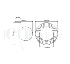 Applique de salle de bain, Alicia Petite, taupe, IP44, L16cm, H16cm-Elements lighting