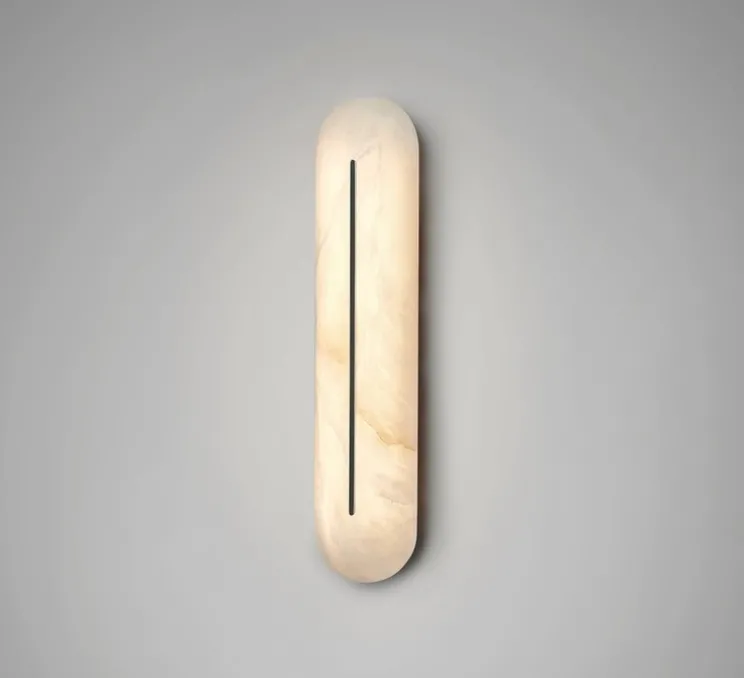 Applique de salle de bain, Hepworth, bronze et albâtre, IP44, LED, dim, 2700K, L10cm, H46cm - CTO lighting