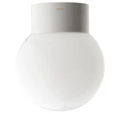 Applique*Zangra Applique de salle de bain, Light.o.016, avec glass06, , IP54, Ø15cm, H17,5cm - blanc