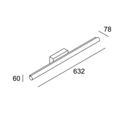 Applique*LEDS C4 Applique de salle de bain, Toilet Slim, , IP44, LED, 3000k, 1777 lm, L63,2cm, H6cm - chrome
