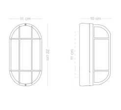 Applique de salle de bain, Benji, verre transparent, bleu, IP44, L11cm, H22cm - Zangra