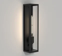 Applique de salle de bain, Harvard, noir, IP44, Ø8cm, H35cm - Astro