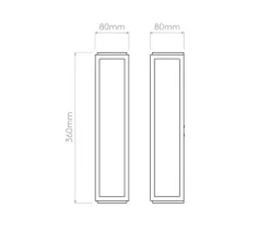 Applique de salle de bain, Mashiko classic 360, chrome, IP44, Ø8cm, H36cm - Astro