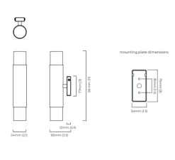 Applique*CTO lighting Applique de salle de bain, Roma Tall , , IP44, LED, 2700K, L5,4cm, H8,5cm - laiton et albâtre
