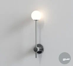 Applique de salle de bain, Orb single, chrome poli, IP44, L8cm, H38cm - Astro