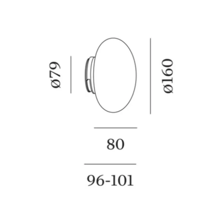 Applique*Wever&Ducré Applique de salle de bain, Perlez Clip 2.0, , IP44, LED, dim, 3000K, 630 lm, Ø16cm, H8cm - blanc