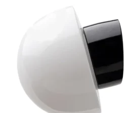 Applique*Zangra Applique de salle de bain, Light.o.016, avec glass021, , noir, IP54, Ø16,5cm, H11cm - blanc