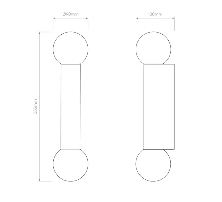 Applique*Astro Applique de salle de bain, Ortona Twin, , IP44, L9cm, H38,5cm - chrome poli