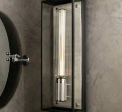 Applique de salle de bain, Caged wet, large, gris acier, IP44, L18cm, H48,8cm - Buster & Punch