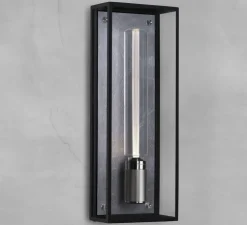 Applique de salle de bain, Caged wet, large, gris acier, IP44, L18cm, H48,8cm - Buster & Punch