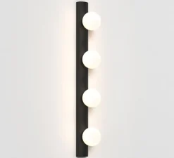 Applique de salle de bain, cabaret 4 II, noir mat, IP44, L55cm, H6,5cm - Astro