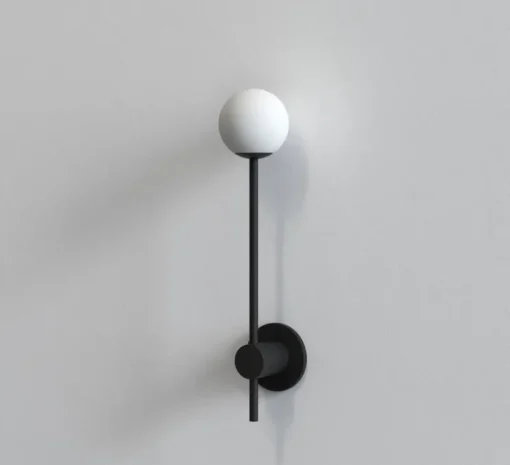 Applique de salle de bain, Orb single, noir mat, IP44, L8cm, H38cm - Astro
