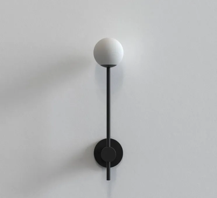 Applique de salle de bain, Orb single, noir mat, IP44, L8cm, H38cm - Astro