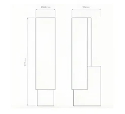 Applique de salle de bain, Kyoto, noir mat, IP44, LED, 2700K, 291lm, L6cm, H27,7cm - Astro Lighting