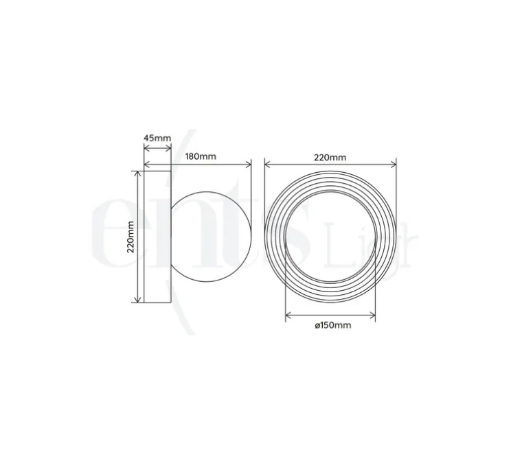 Applique de salle de bain, Alicia, denim, IP44, L22cm, H22cm-Elements lighting