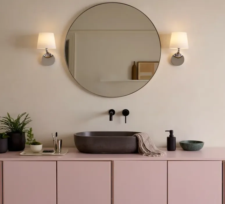 Applique*Astro Applique de salle de bain, Millie, , IP44, L16cm, H27,6cm - chrome poli, blanc