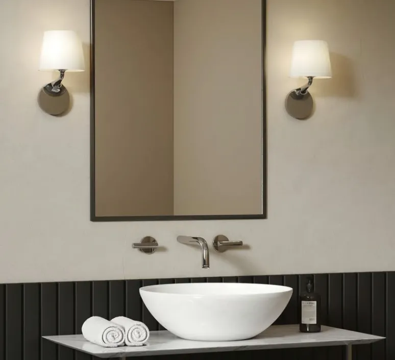 Applique*Astro Applique de salle de bain, Millie, , IP44, L16cm, H27,6cm - chrome poli, blanc