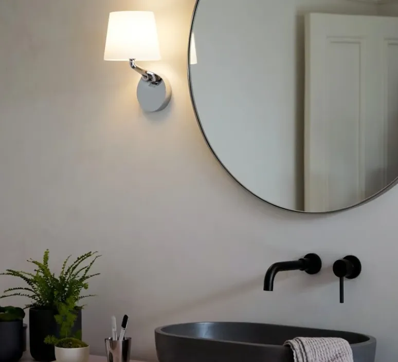 Applique*Astro Applique de salle de bain, Millie, , IP44, L16cm, H27,6cm - chrome poli, blanc