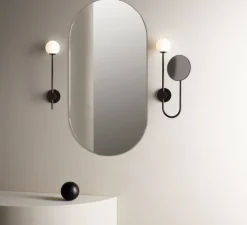 Applique*Astro Applique de salle de bain, miroir, Orb, , IP44, L21cm, H43,4cm - Lighting noir mat
