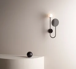 Applique*Astro Applique de salle de bain, miroir, Orb, , IP44, L21cm, H43,4cm - Lighting noir mat