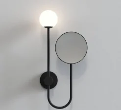 Applique*Astro Applique de salle de bain, miroir, Orb, , IP44, L21cm, H43,4cm - Lighting noir mat