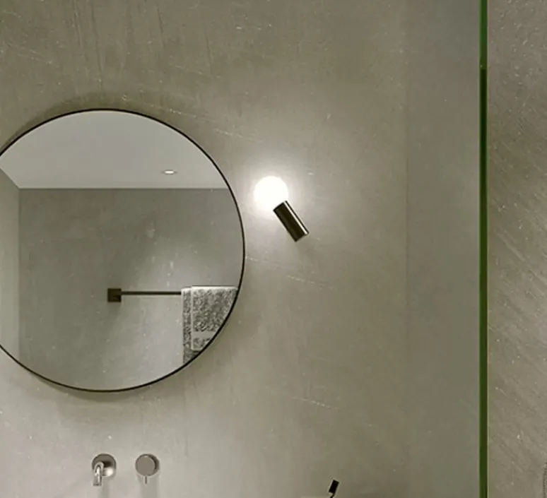 Applique*LEDS C4 Applique de salle de bain, Mist simple, , IP44, Ø10cm, H20cm - Noir