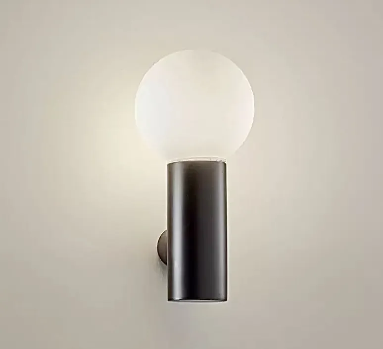 Applique*LEDS C4 Applique de salle de bain, Mist simple, , IP44, Ø10cm, H20cm - Noir